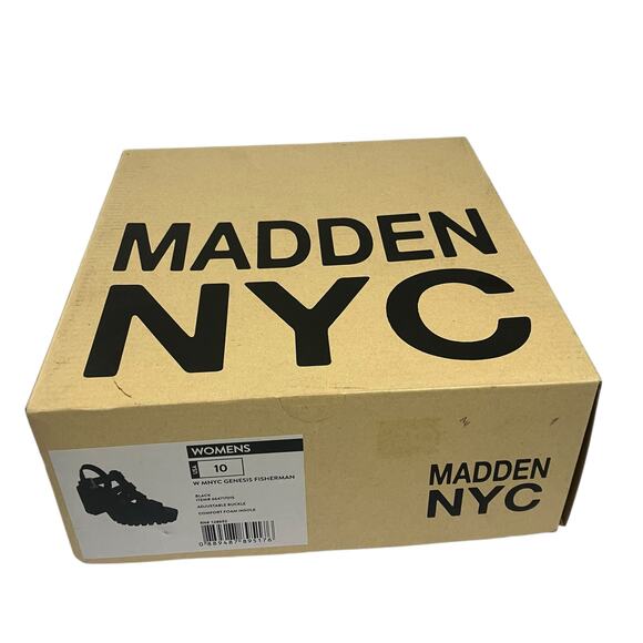 NWT Madden NYC Women's Black Fisherman's Sandals Size 10 - Picture 2 of 8
